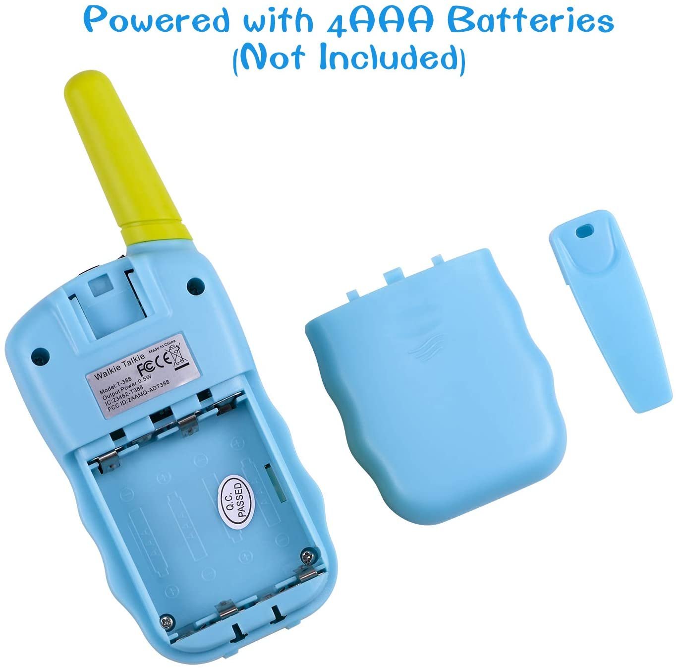 Children's walkie talkie Powered with 4AAA Batteries