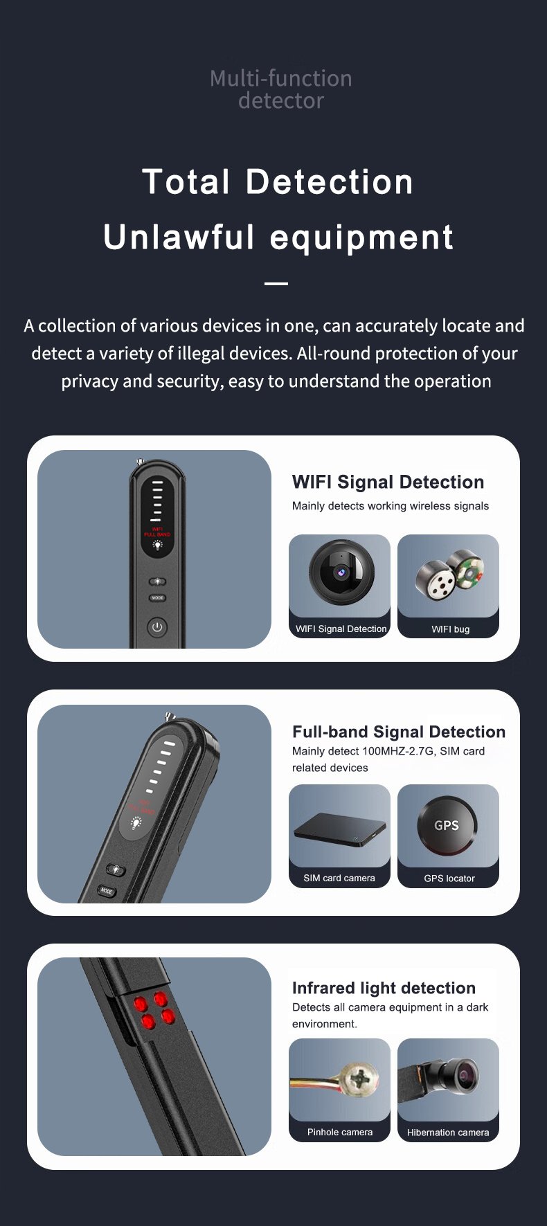 Signal detector  Total Detection Unlawful equipment