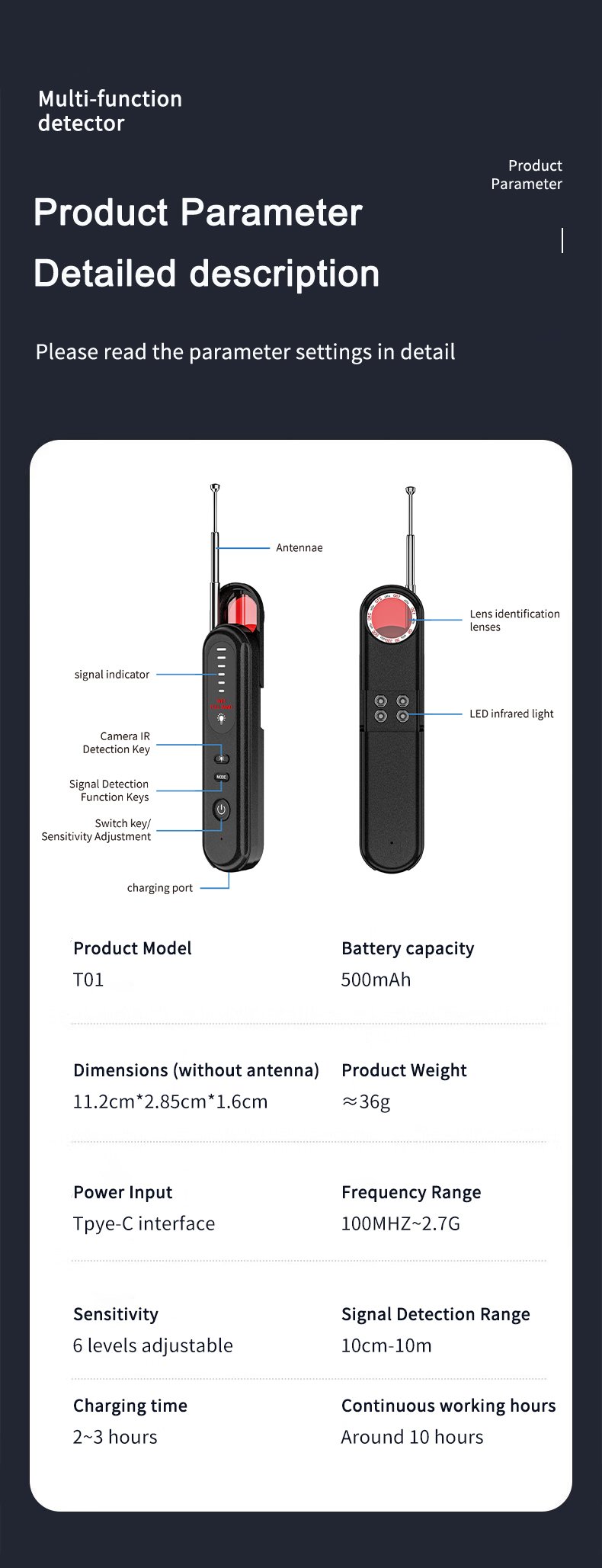 Signal detector  Product Parameter Detailed description